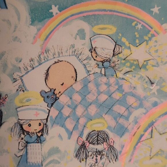 MCM Vintage 50s 60s 70s new baby shower wrapping paper lot - Picture 10 of 16